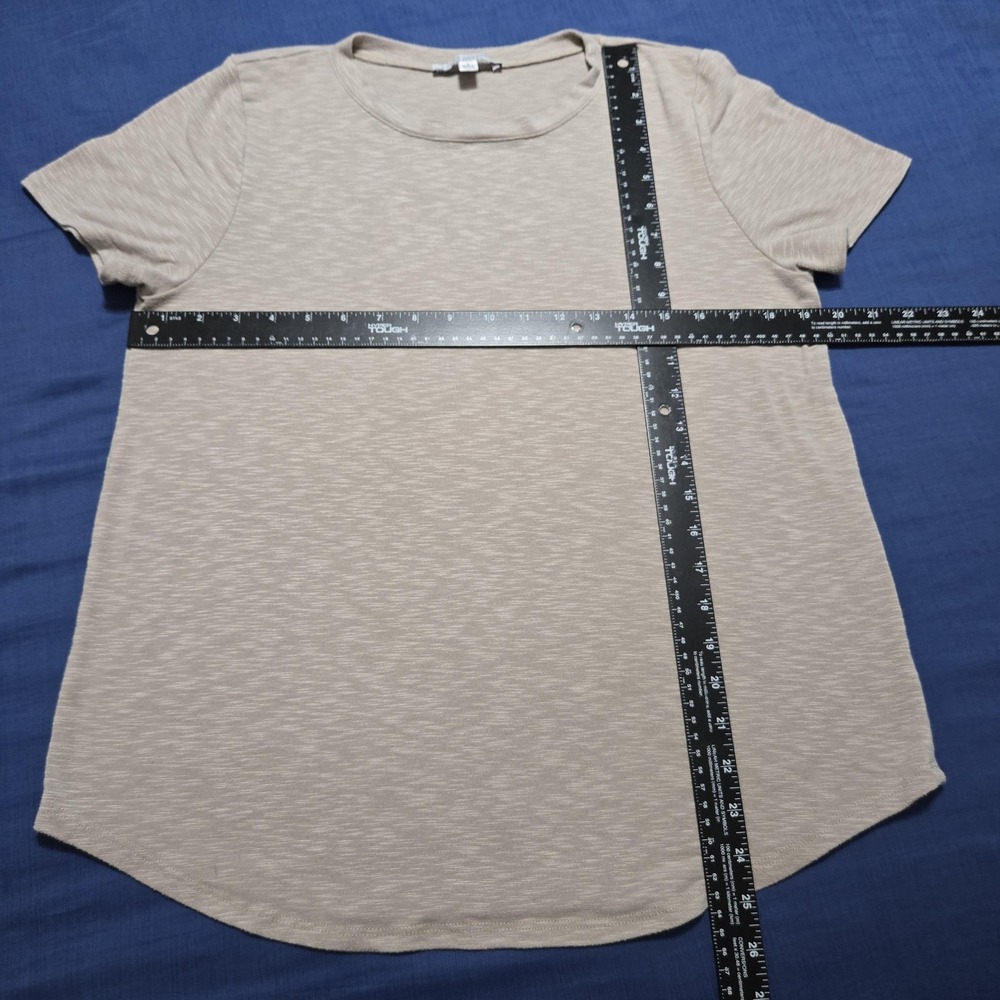 Green Envelope Shirt Womens L Beige Heather Jersey Crew Neck Tunic Top Casual - Picture 2 of 6